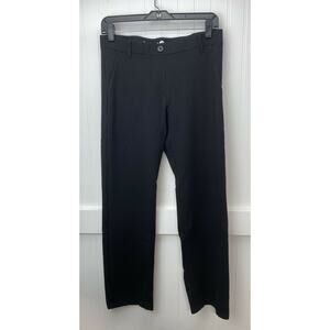 Betabrand Dress Pant Yoga Pants Medium Petite Black Pull On Stretch Straight Leg